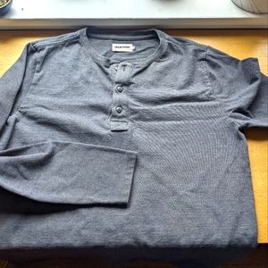 Taylor Stitch Heavy Bag Henley - Heather Grey